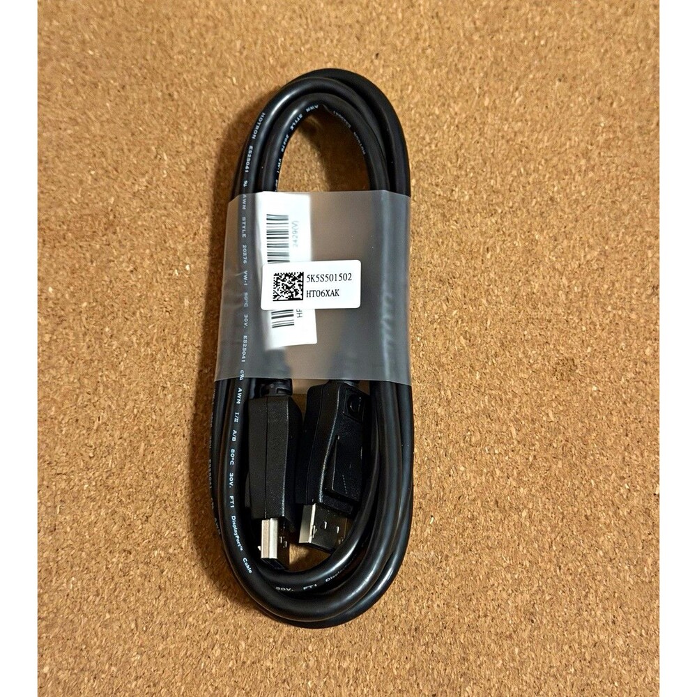 DisplayPort Cable, Male to Male, 6 ft, Round, Black, 1:1